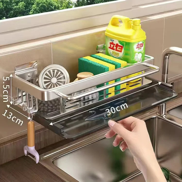 Norwegian Aluminium Kitchen Sink Rack for Sponges and Draining - Practical Storage Basket