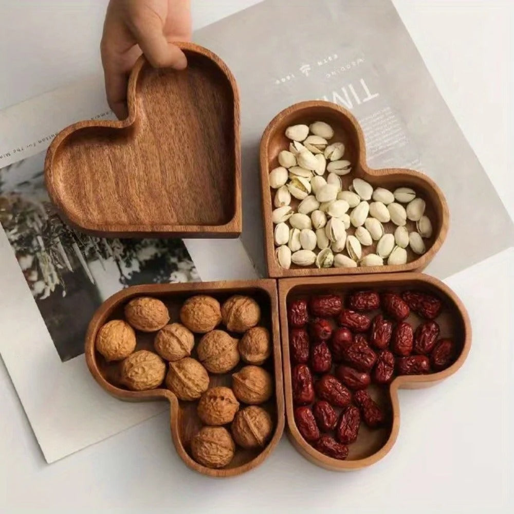 Rustic Wooden Tray – Natural Elegance – Practical Compartments