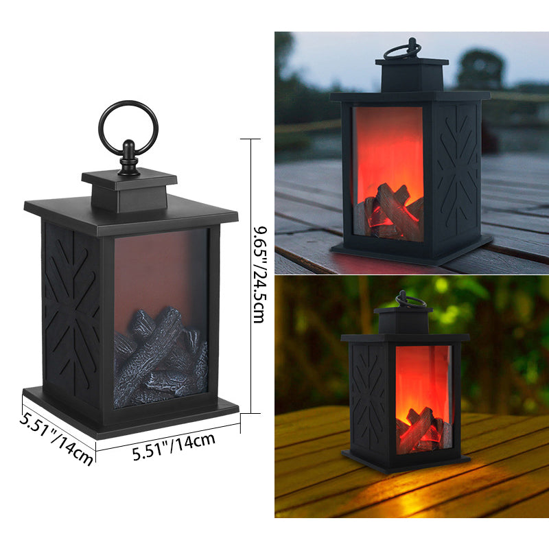 Retro LED Table Lamp with Realistic Flame Design - Battery-Powered, Ideal for Living Rooms