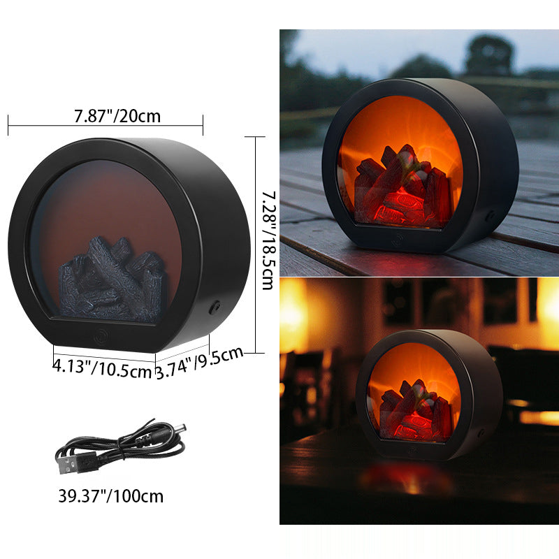 Retro LED Table Lamp with Realistic Flame Design - Battery-Powered, Ideal for Living Rooms