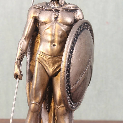 Statue of a Greek Warrior with Helmet – 24 cm High, Metallic Finish