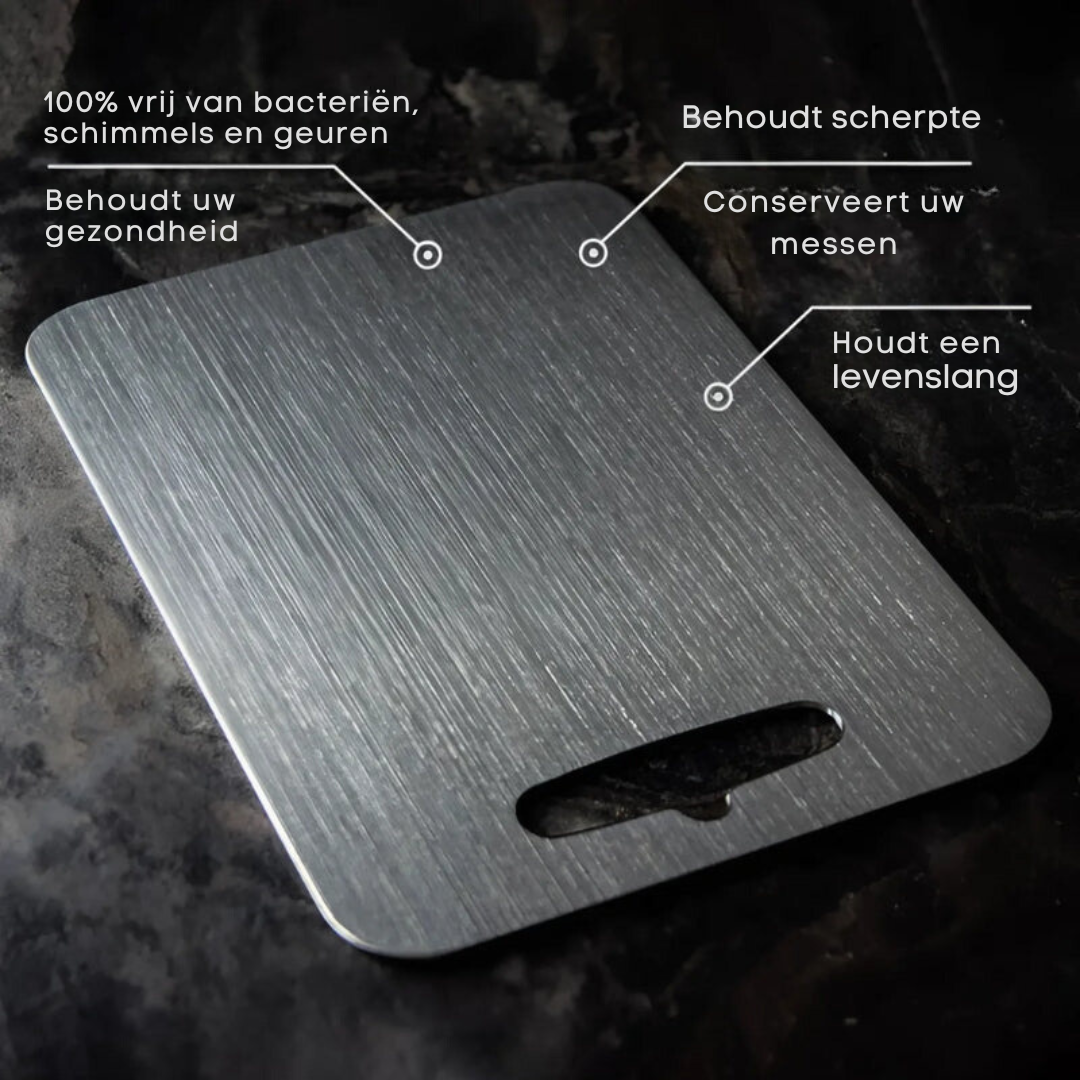 Antibacterial Stainless Steel Cutting Board - Durable and Practical - With Handle