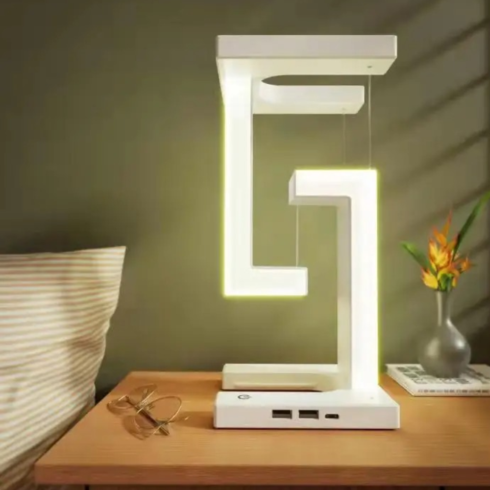 LumiFloat - Floating LED Table Lamp with Wireless Charging