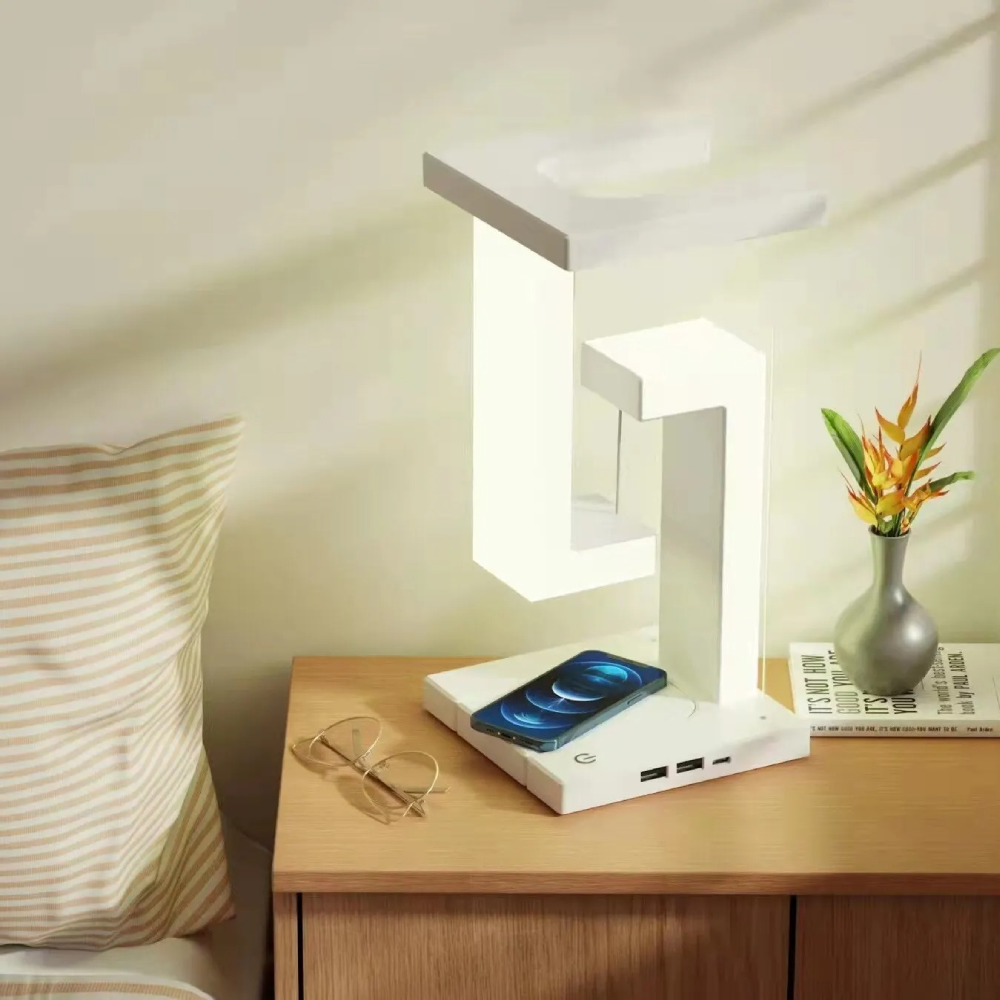 LumiFloat - Floating LED Table Lamp with Wireless Charging