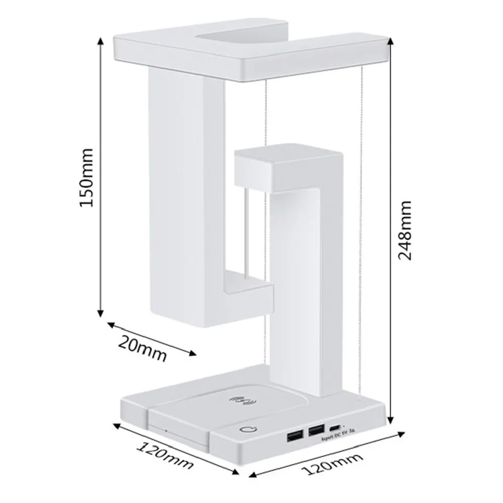 LumiFloat - Floating LED Table Lamp with Wireless Charging