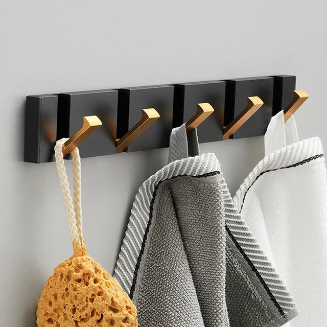 Wall Rack with Towel Hooks - Norwegian Design for Bathroom