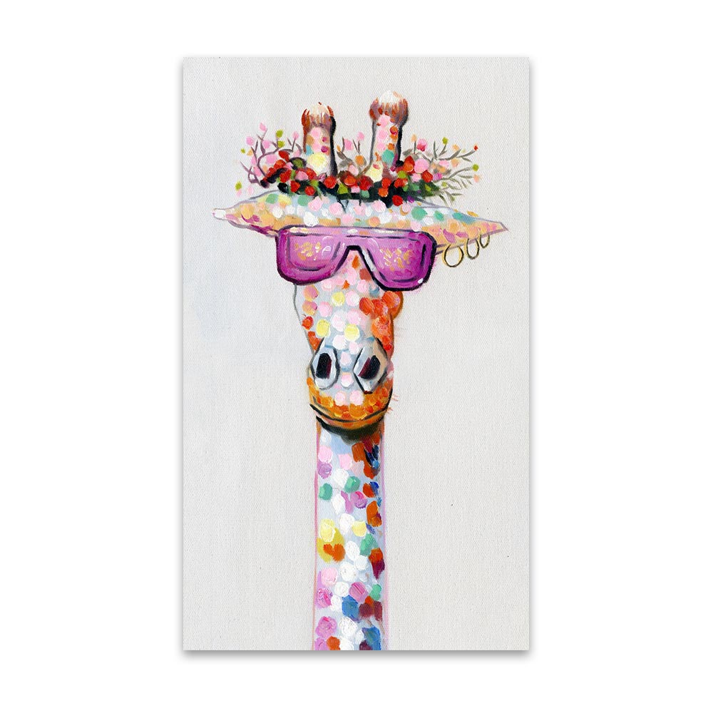 Artiva WildGaze – Colourful Canvas Painting with Giraffe for a Vibrant Living Room