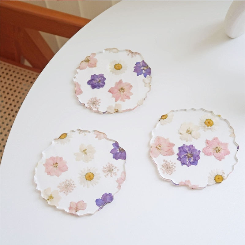 Flower Coaster - Elegant Acrylic Design for Teacups and Glasses