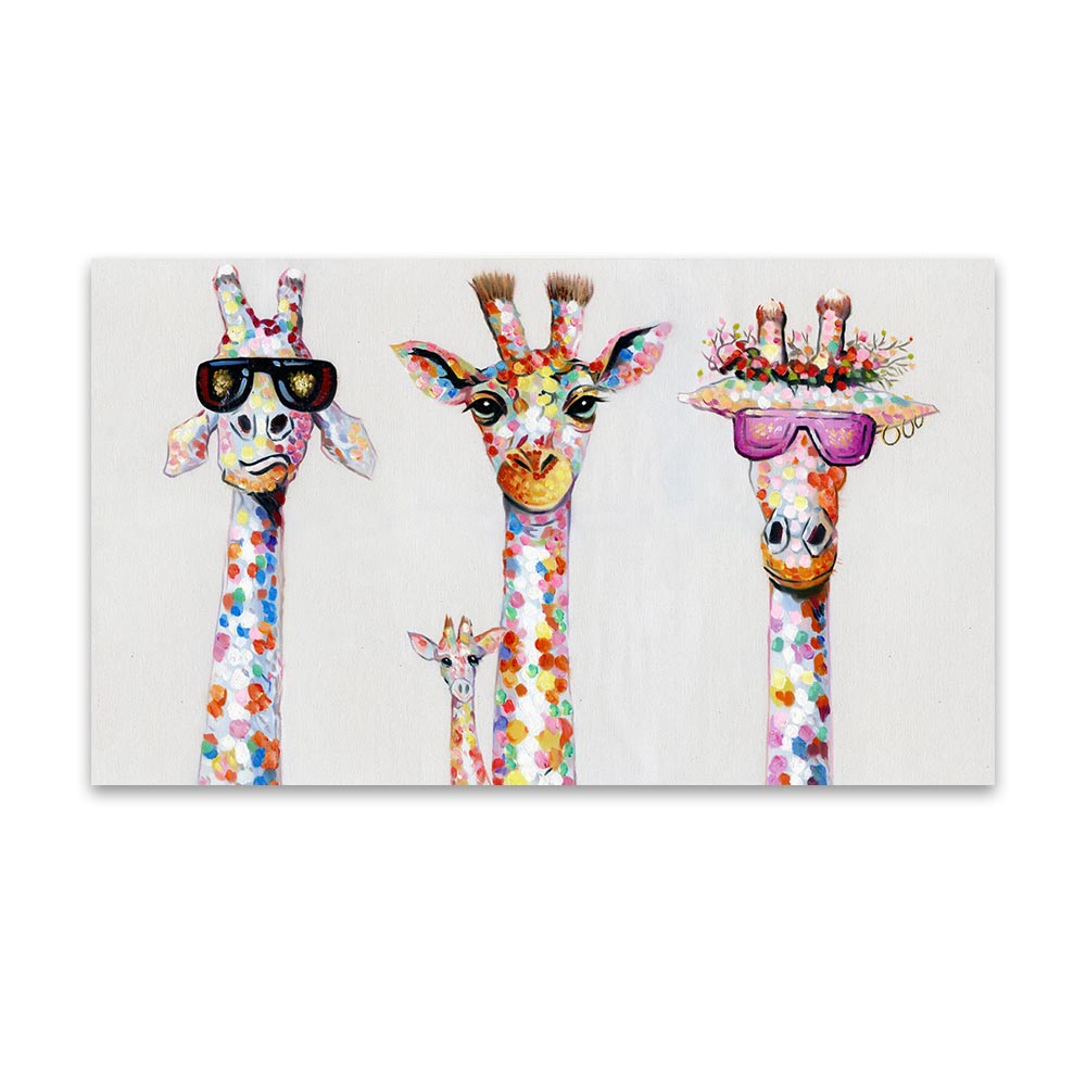 Artiva WildGaze – Colourful Canvas Painting with Giraffe for a Vibrant Living Room