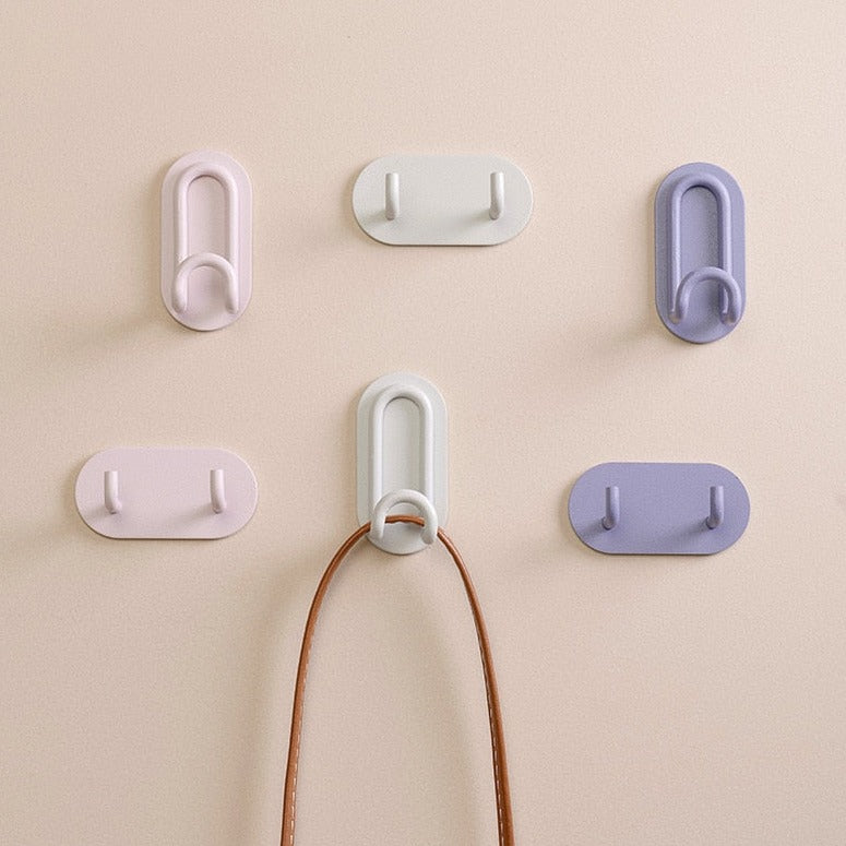 Pastel-Coloured Coat Hooks Without Drilling – Made from Strong Metal, Ideal for Keys and Towels