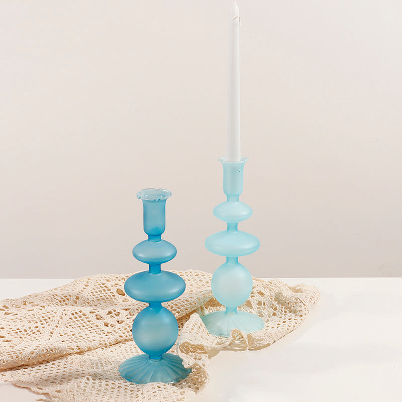 Matte Glass Candle Holders - Elegant Table Decoration with Unique Style