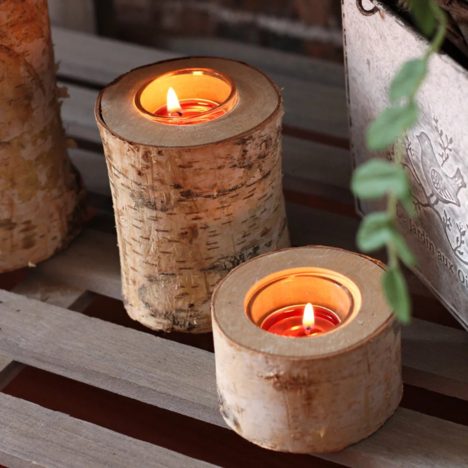 Wooden Candle Holder Made of Birch – Natural Atmosphere with Warm Light