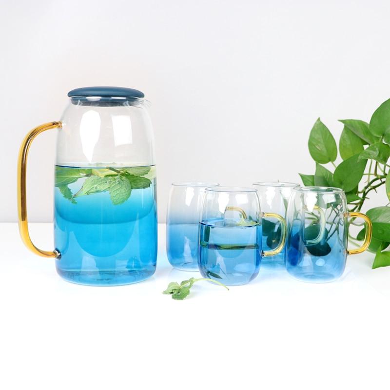 Blue Gradient Glass Set – Carafe with Glasses for Summer Use