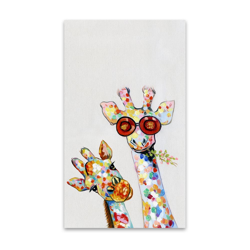 Artiva WildGaze – Colourful Canvas Painting with Giraffe for a Vibrant Living Room