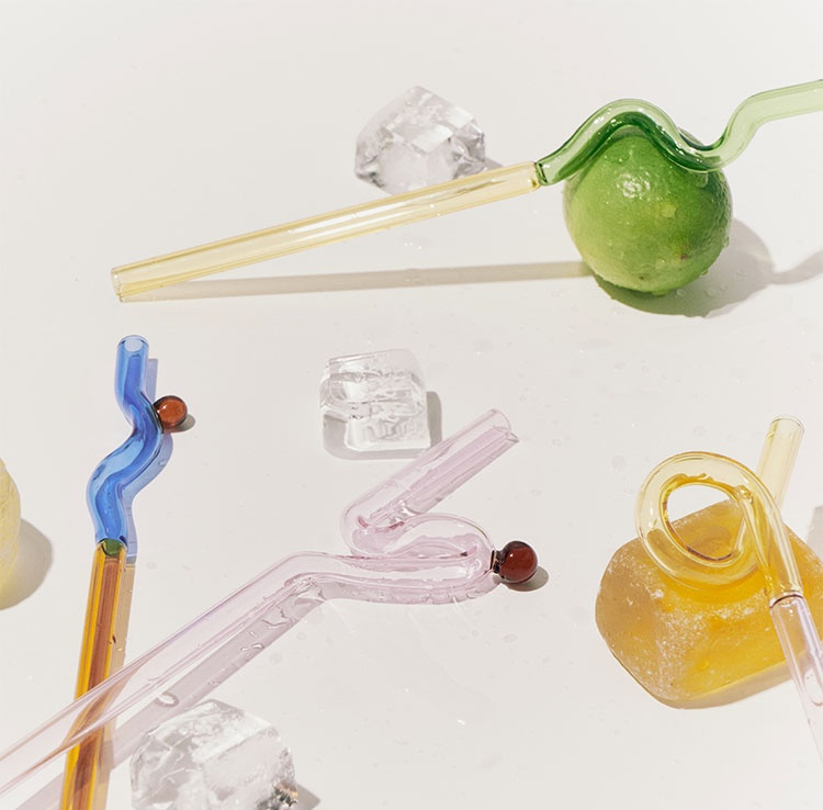 Coloured Twisted Glass Straws - Sustainable and Stylish