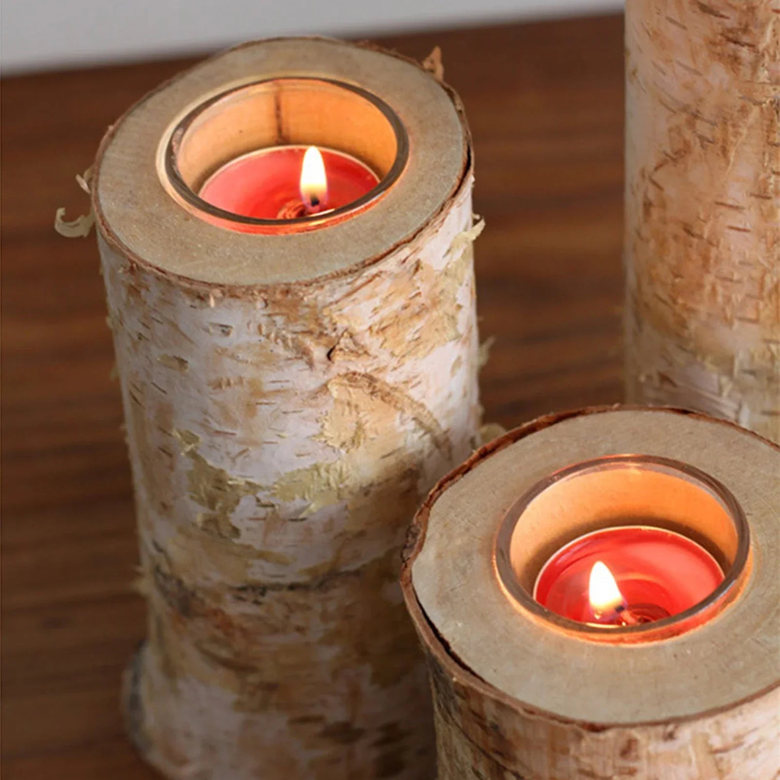 Wooden Candle Holder Made of Birch – Natural Atmosphere with Warm Light