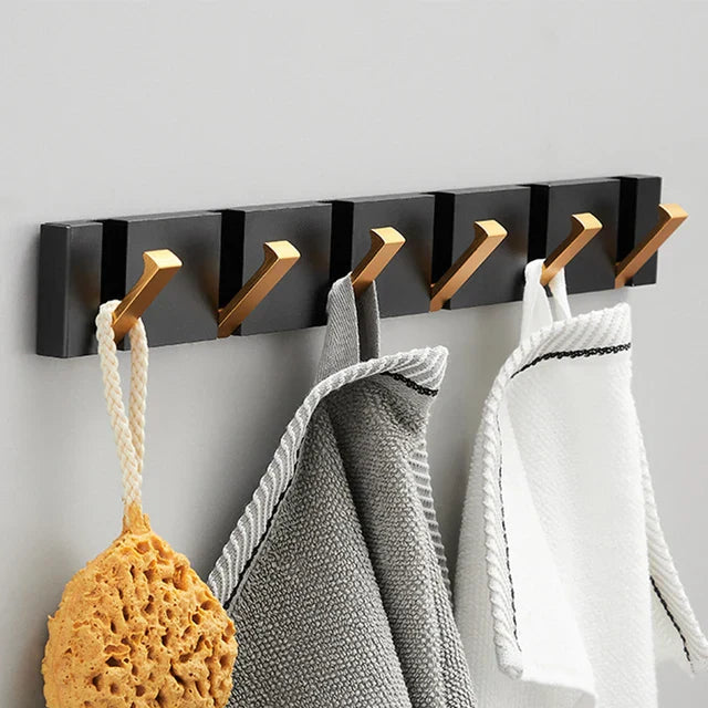 Wall Rack with Towel Hooks - Norwegian Design for Bathroom