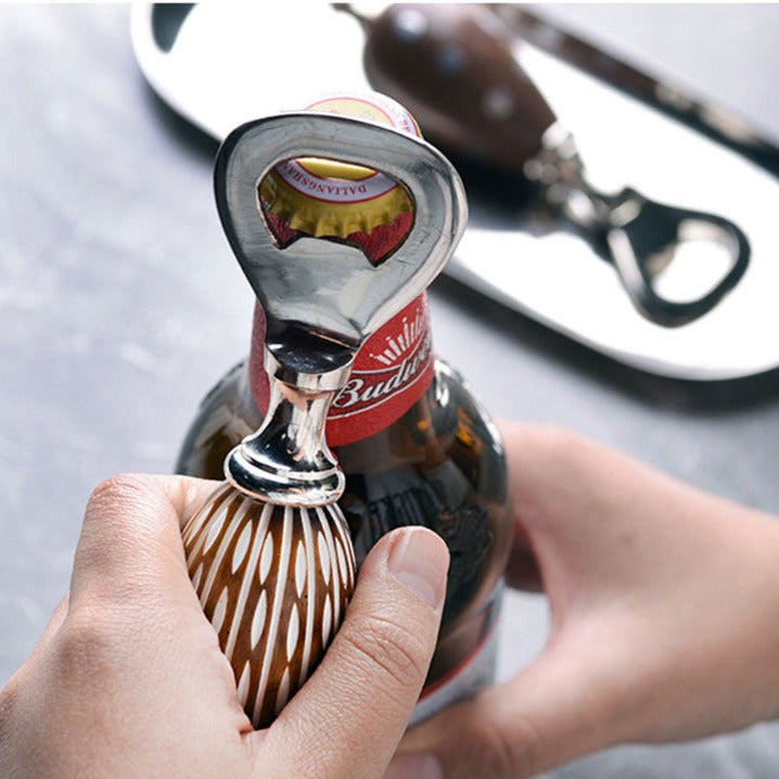 Wooden Bottle Opener with Luxury Wood Carving