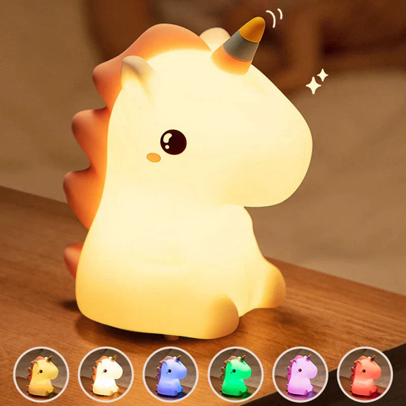 Norwegian Unicorn Silicone LED Night Light - Rechargeable via USB