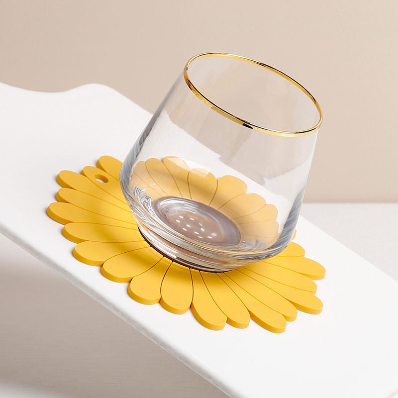 Sunflower Shaped Coffee Coaster – Flexible Non-Slip Coaster