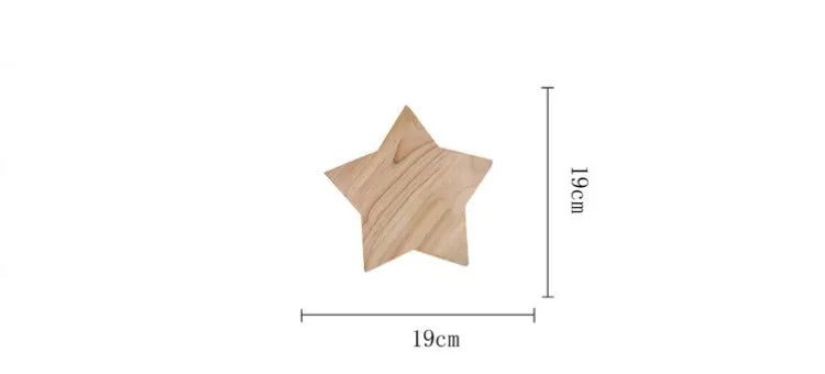 Norwegian Wooden Star Lamp - LED Wall Light for Children