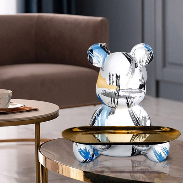 Table Tray Bear Sculpture - Artistic and Functional Design