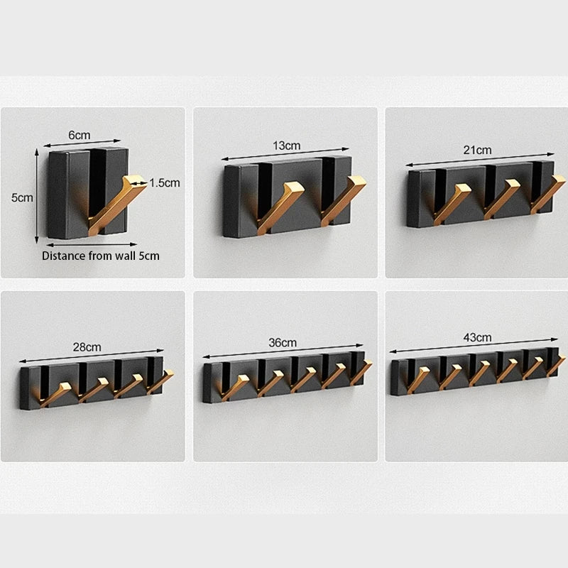 Wall Rack with Towel Hooks - Norwegian Design for Bathroom