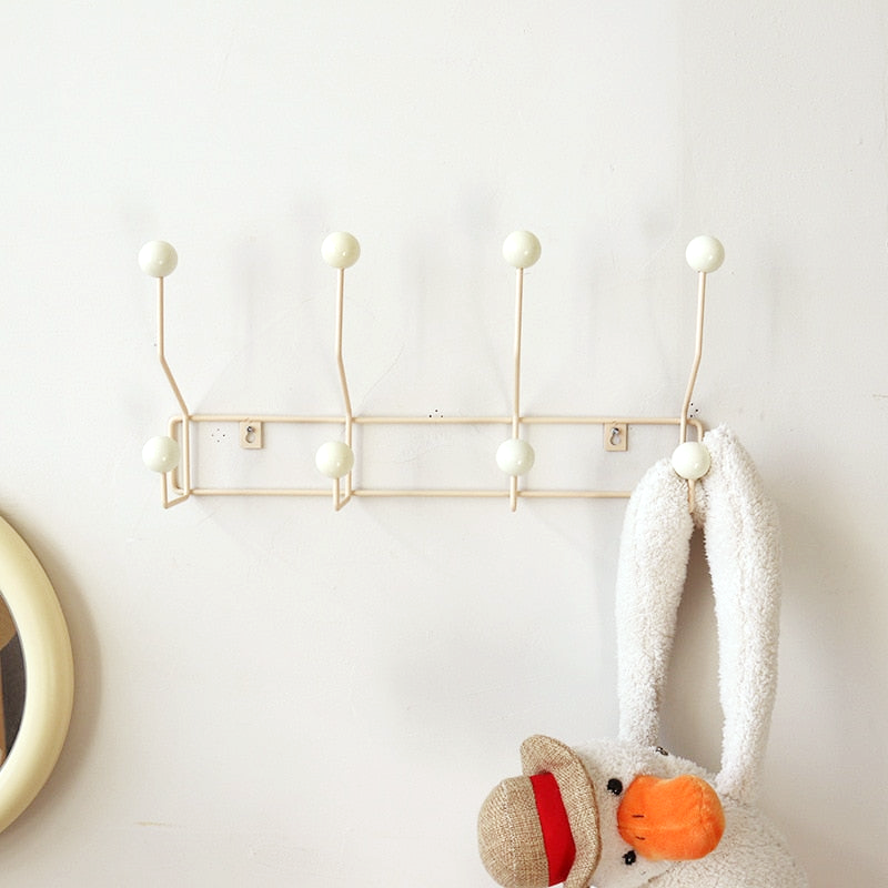 Handy Wall Hook Rack - Coats, Bags or Hats - Metal in Yellow, Green or White