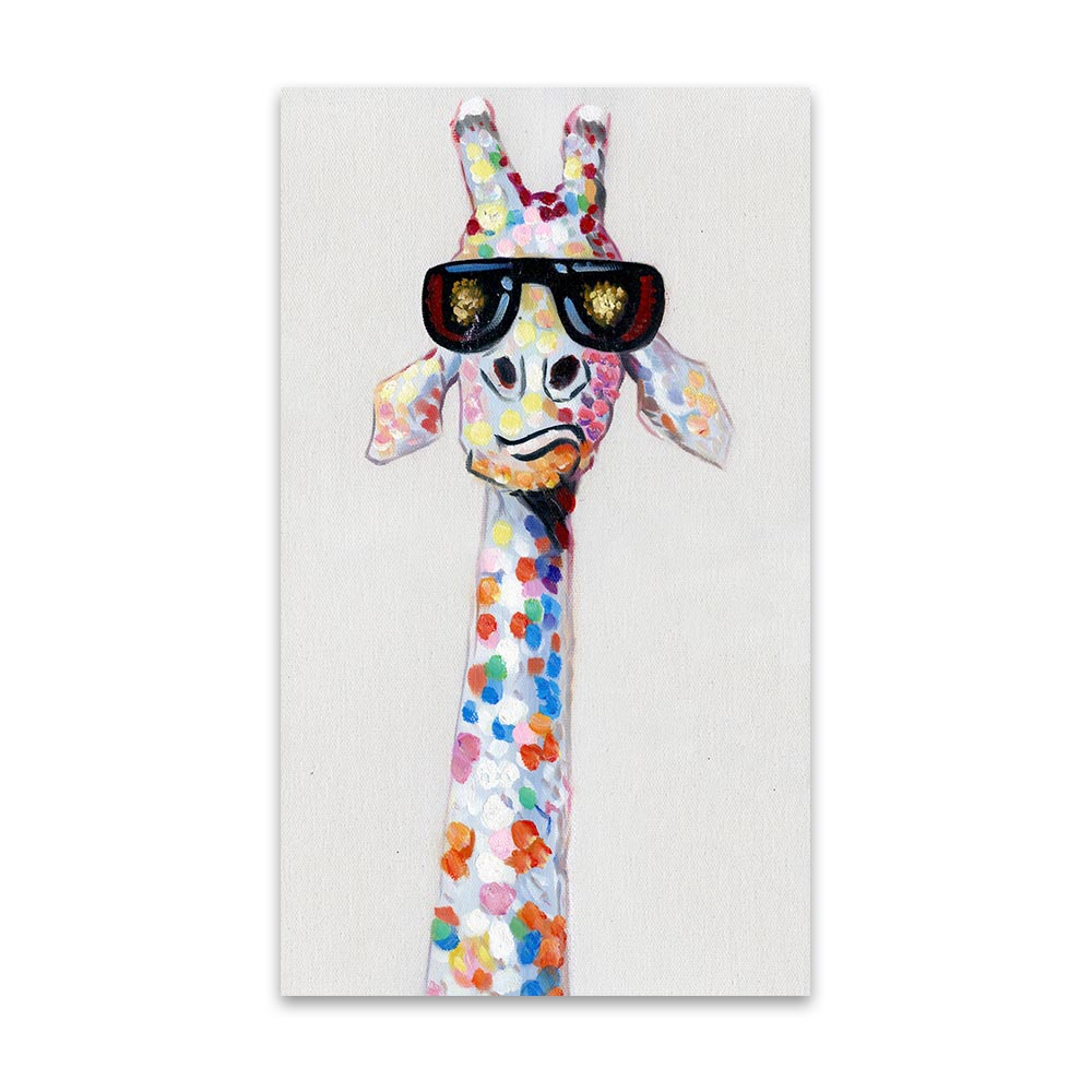 Artiva WildGaze – Colourful Canvas Painting with Giraffe for a Vibrant Living Room