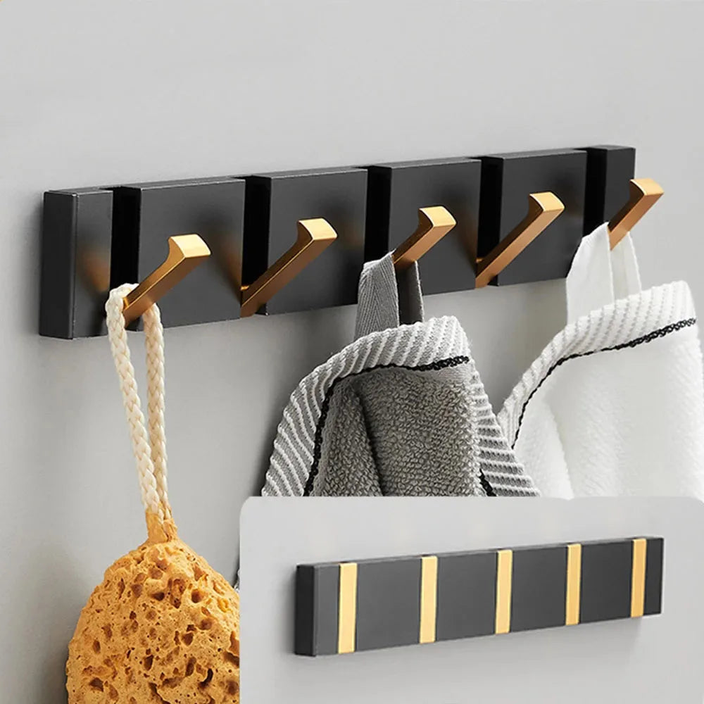 Wall Rack with Towel Hooks - Norwegian Design for Bathroom