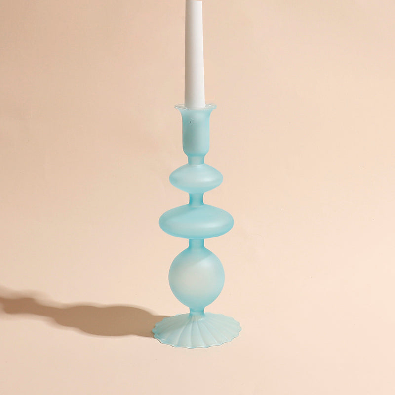 Matte Glass Candle Holders - Elegant Table Decoration with Unique Style