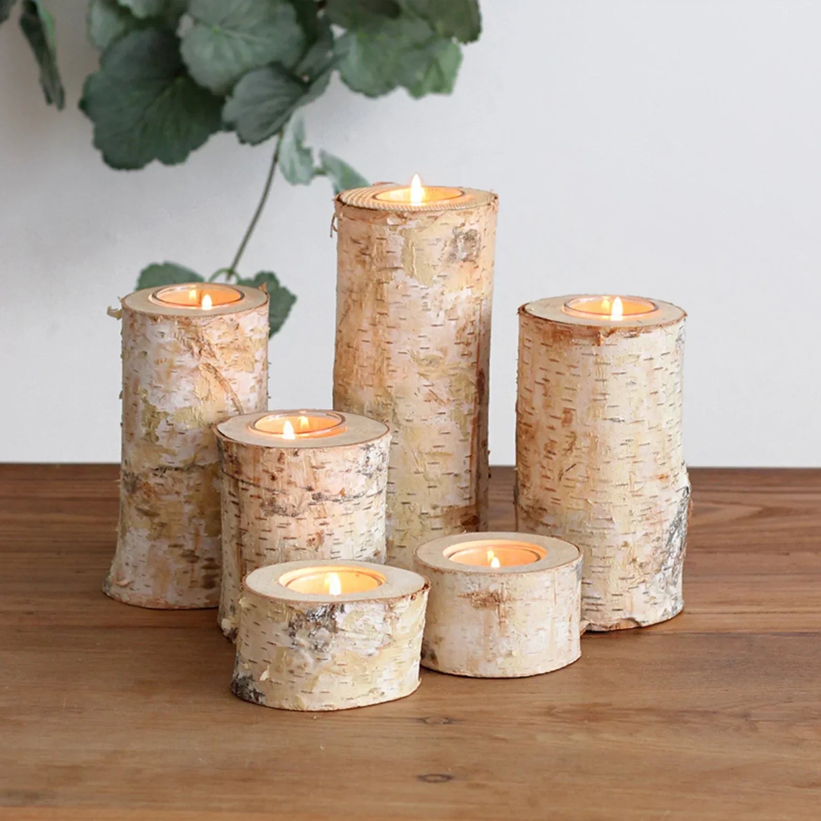 Wooden Candle Holder Made of Birch – Natural Atmosphere with Warm Light