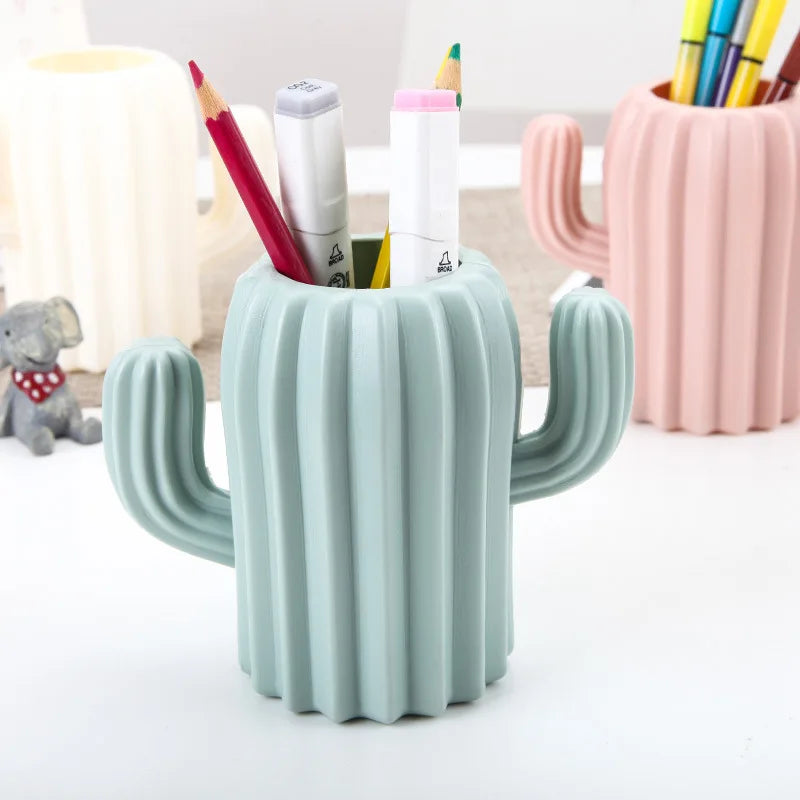 Cactus Modern Plastic Vase – Unbreakable and Versatile Design, Ideal as a Pen Holder or Decoration