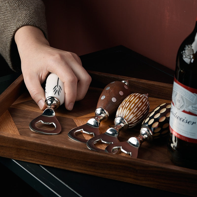 Wooden Bottle Opener with Luxury Wood Carving