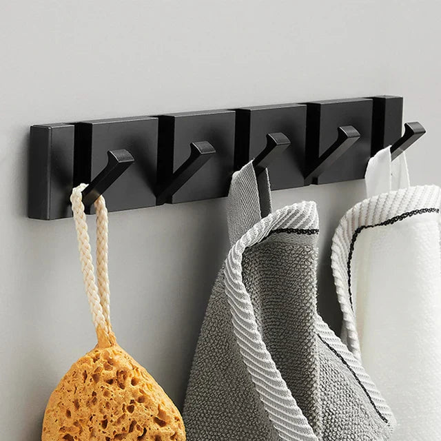 Wall Rack with Towel Hooks - Norwegian Design for Bathroom