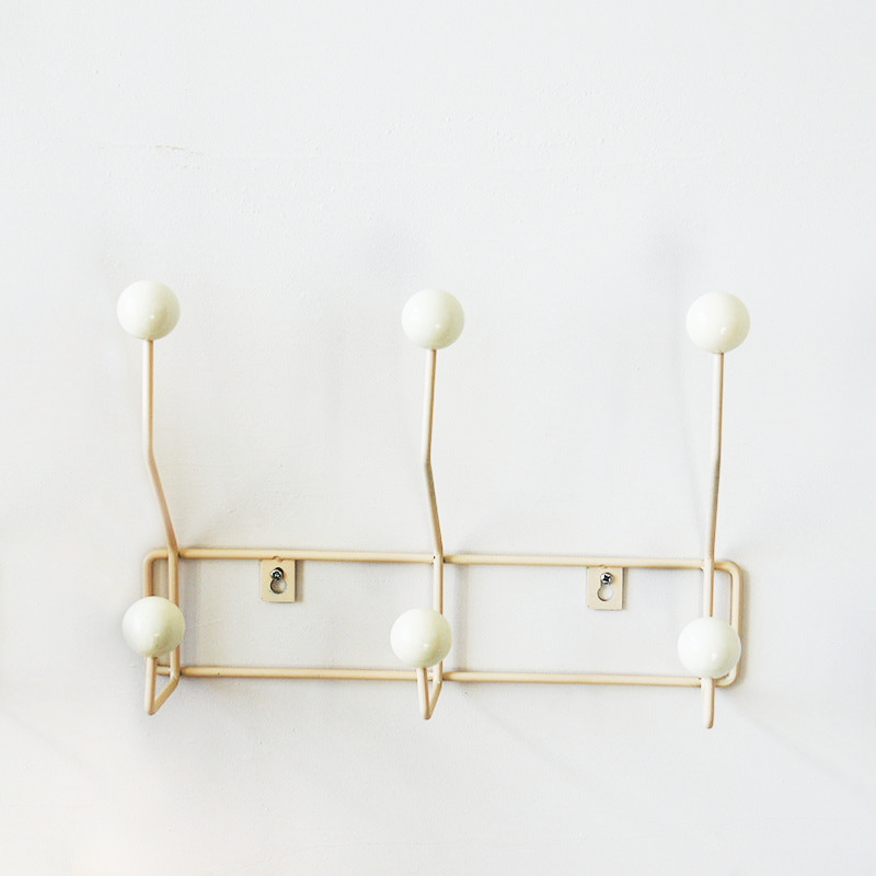 Handy Wall Hook Rack - Coats, Bags or Hats - Metal in Yellow, Green or White