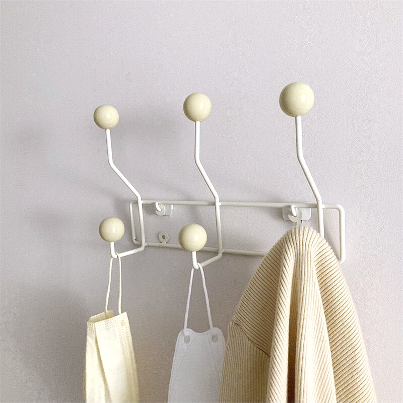 Handy Wall Hook Rack - Coats, Bags or Hats - Metal in Yellow, Green or White