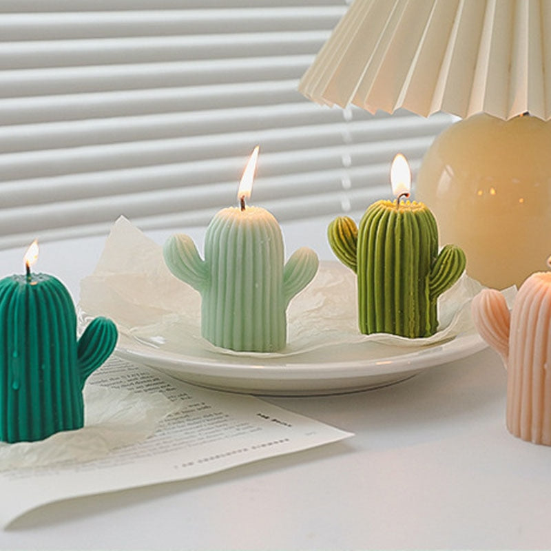 Cactus and Berries Decorative Soy Wax Candle - Elegant Candle for Stylish Decoration