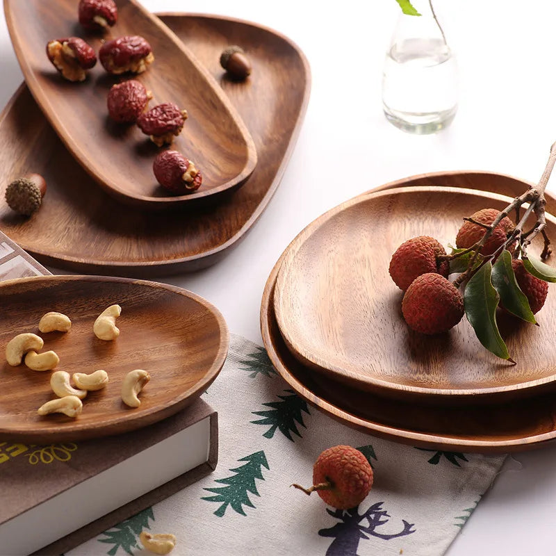 Wooden Serving Bowls Set – 5 Pieces for Snacks and Nibbles