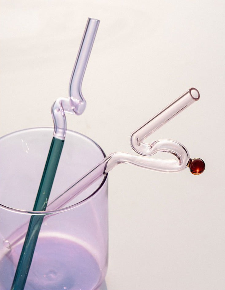 Coloured Twisted Glass Straws - Sustainable and Stylish