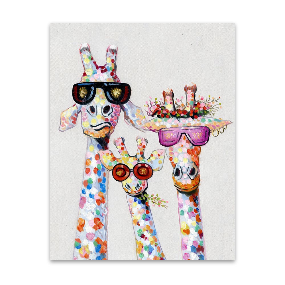 Artiva WildGaze – Colourful Canvas Painting with Giraffe for a Vibrant Living Room