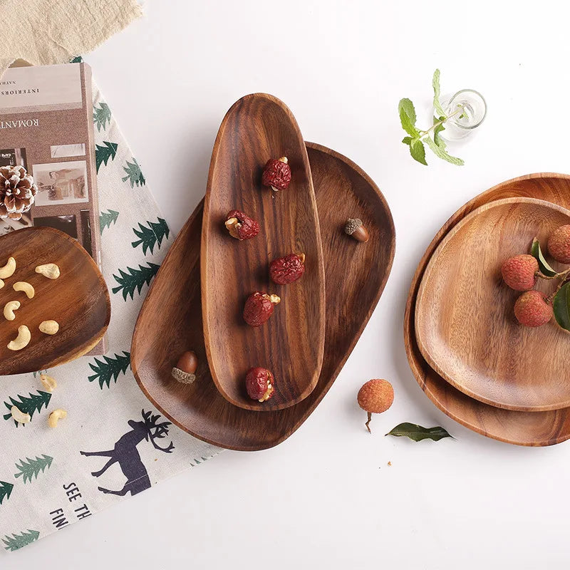 Wooden Serving Bowls Set – 5 Pieces for Snacks and Nibbles