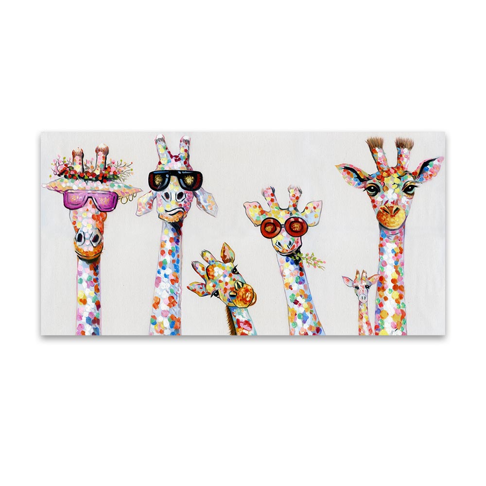 Artiva WildGaze – Colourful Canvas Painting with Giraffe for a Vibrant Living Room