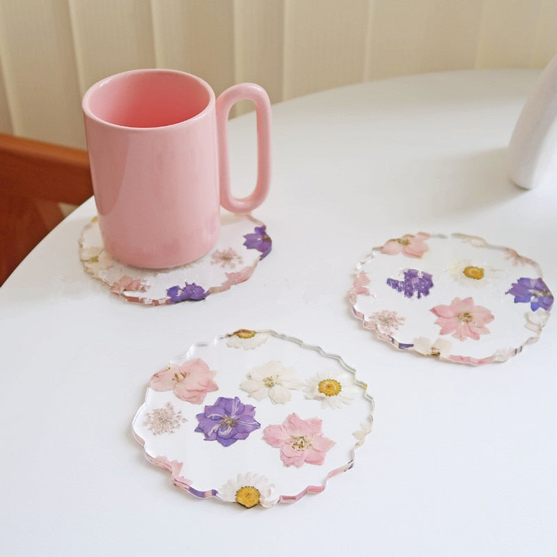 Flower Coaster - Elegant Acrylic Design for Teacups and Glasses