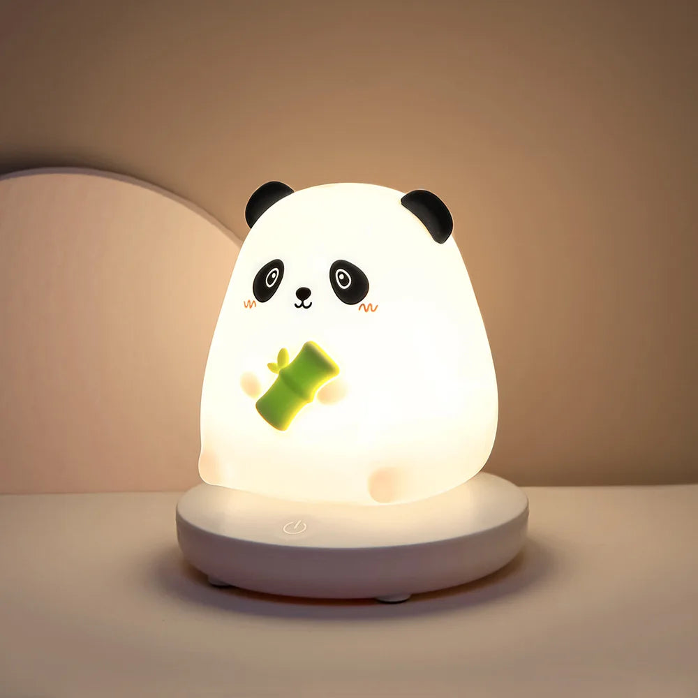 Animal Night Light Made of Soft Silicone - Touch Control, Dimmable and Rechargeable