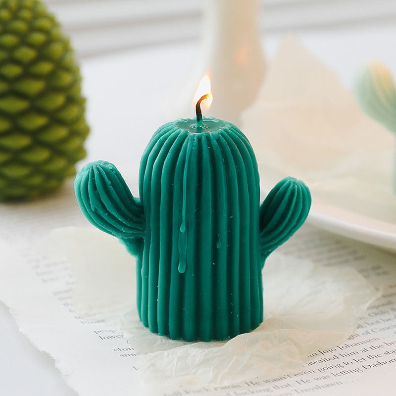 Cactus and Berries Decorative Soy Wax Candle - Elegant Candle for Stylish Decoration