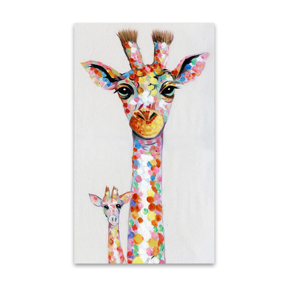 Artiva WildGaze – Colourful Canvas Painting with Giraffe for a Vibrant Living Room