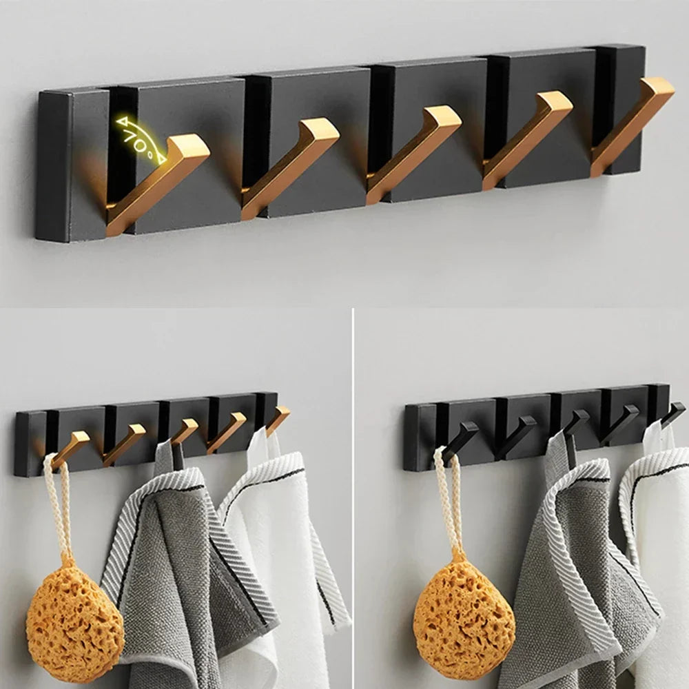 Wall Rack with Towel Hooks - Norwegian Design for Bathroom