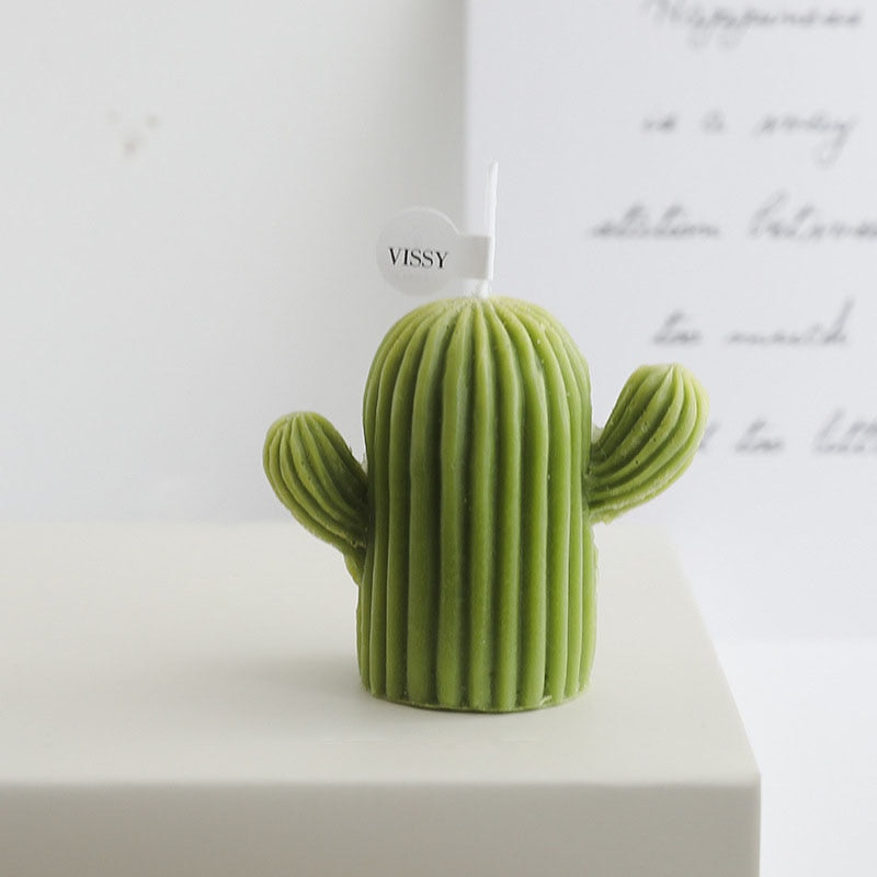 Cactus and Berries Decorative Soy Wax Candle - Elegant Candle for Stylish Decoration