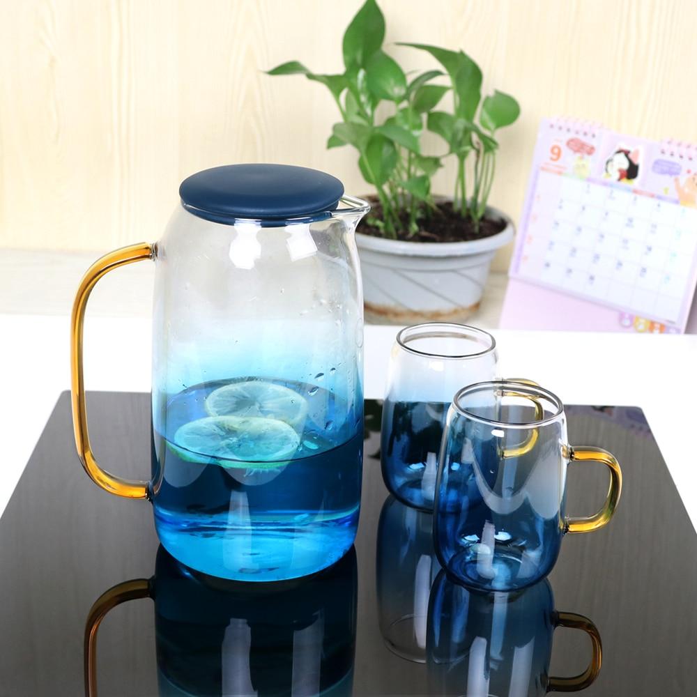 Blue Gradient Glass Set – Carafe with Glasses for Summer Use